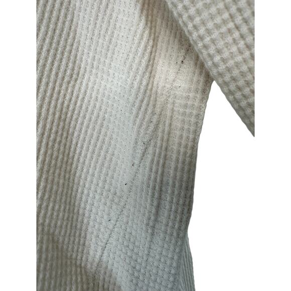 J. Jill Basic Relaxed Casual Ivory Waffle Knit Cowl Neck Long Sleeve Top Size XL - Picture 7 of 13